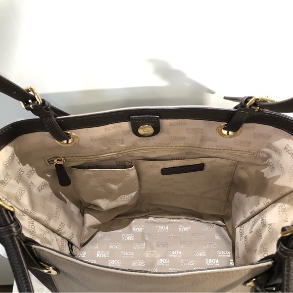 Michael Kors Coffee/Dark Taupe Large Jet Set Tote - Picture 12 of 15